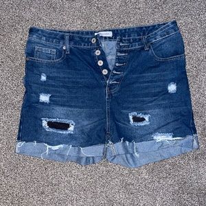 Miss look, size L button up Jean shorts
